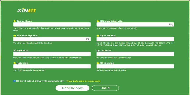 Cách tạo tài khoản Xin88 trên PC và điện thoại